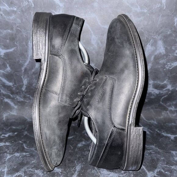 ECCO Knoxville Gore-Tex Waterproof Black Leather Shoes Mens Size 10-10.5 (44) - Picture 5 of 7